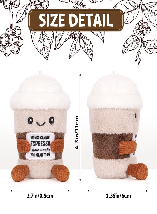 A AIFAMY Positive Coffee Plush, 4.3 inches Espresso Cup Stuffed Toy - Drink Plush for Coffee Lovers - Image 2